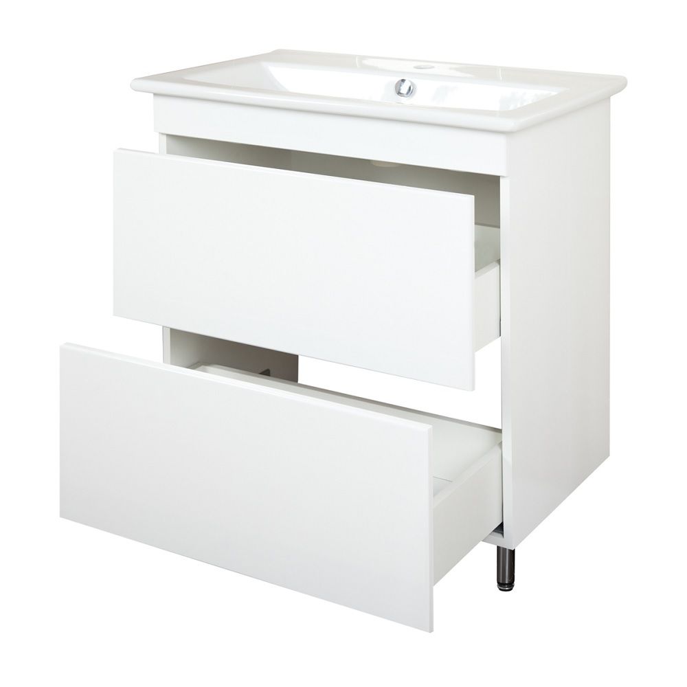 Тумба напольная Элина AquaLine 75 push под раковину 2 ящика