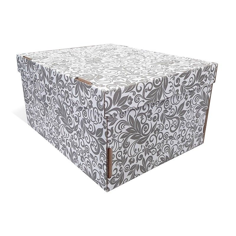 Коробка для хранения картонная Винтажный узор 32x26х17 см