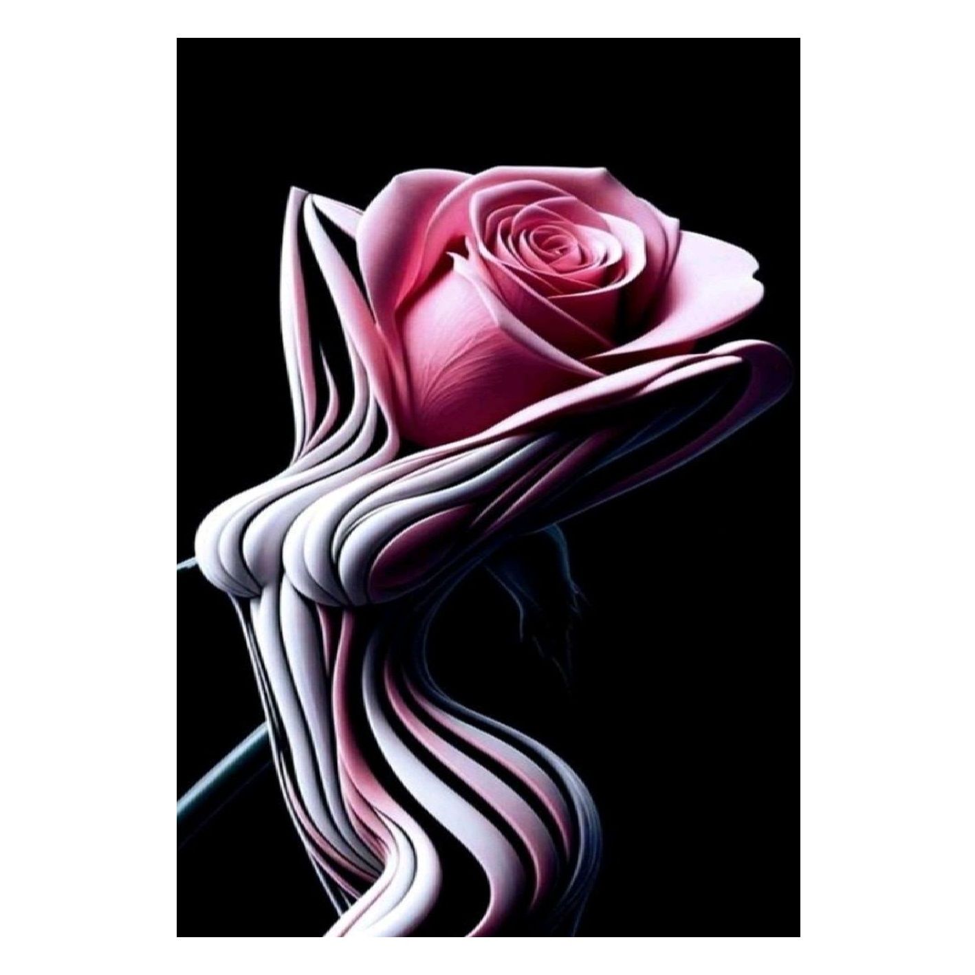 Картина интерьерная со смолой Девушка-роза 2 40х50 см 2025-0335