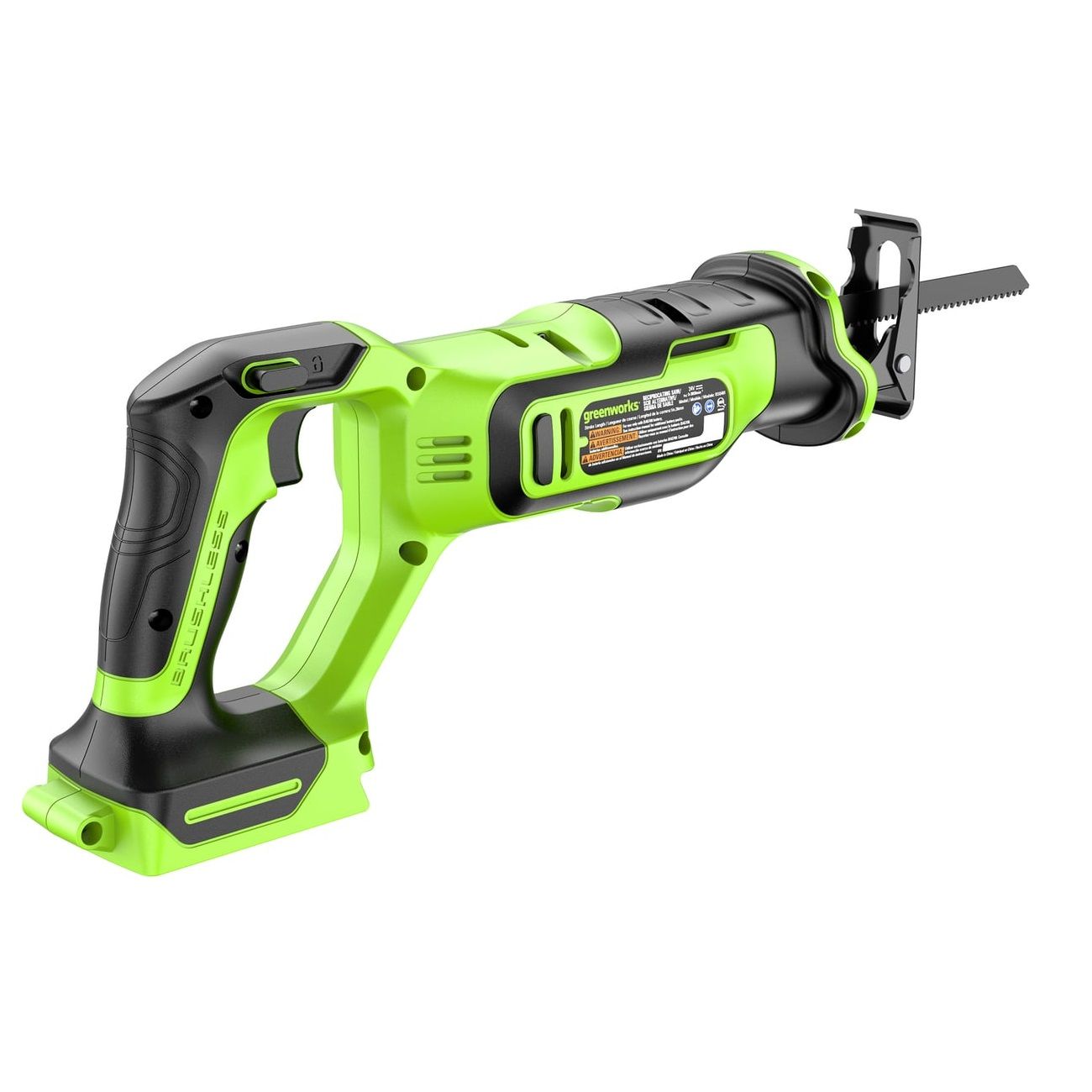 Пила сабельная аккумуляторная Greenworks 1200607 24В бесщеточная без АКБ и ЗУ