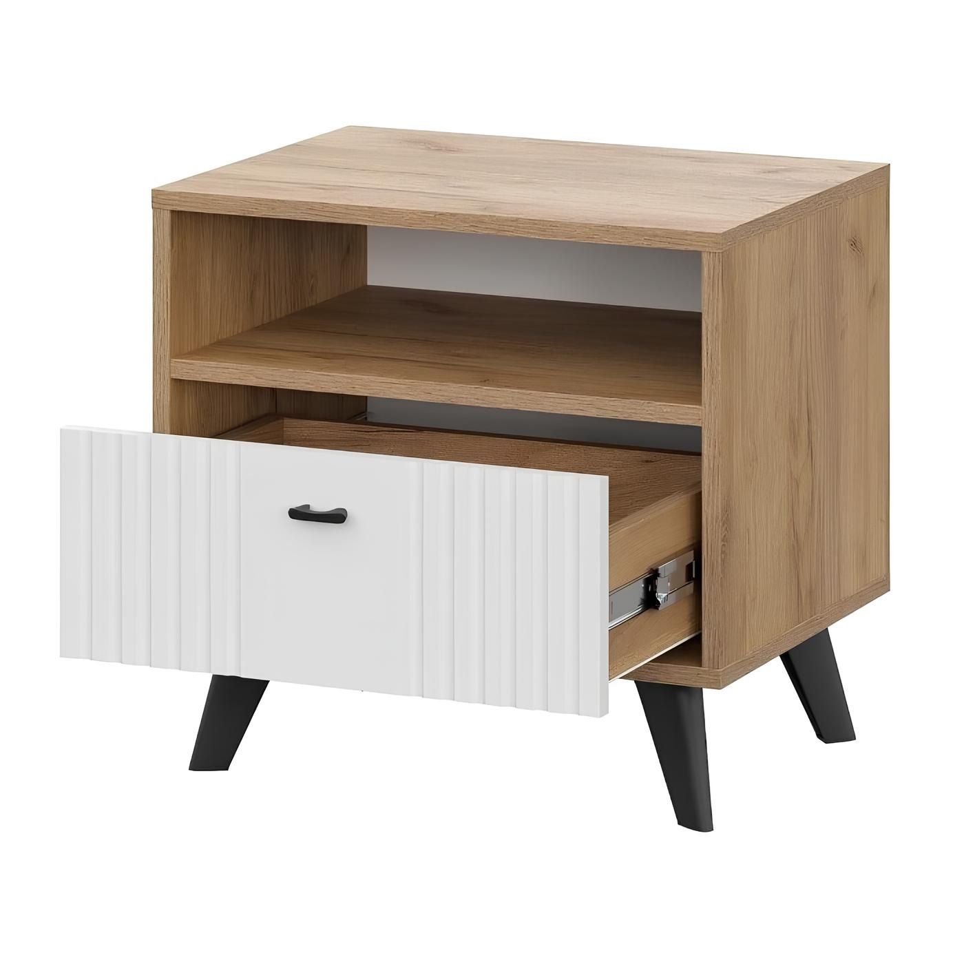 Тумба прикроватная Милан 501х478х381 мм Белый/Дуб золотой