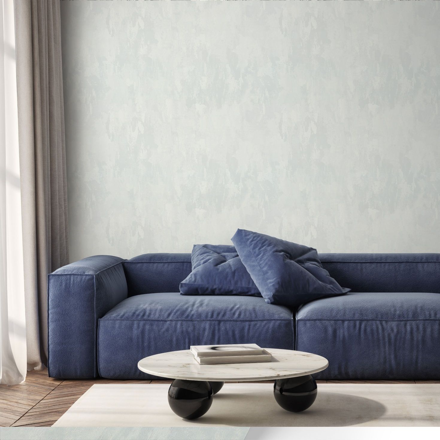 Обои 7254-03 Euro Decor 1,06х10 м Stella фон голубой