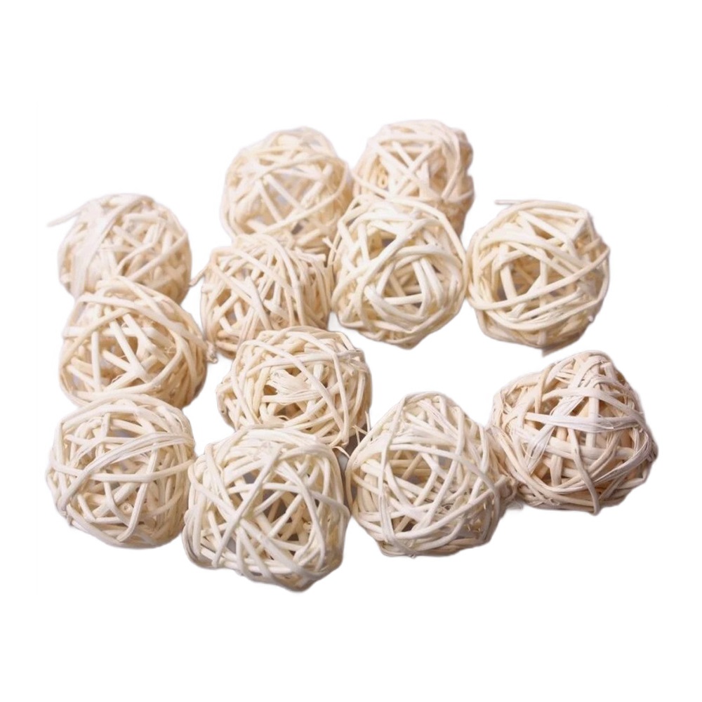 Набор шаров из ротанга d7 см 10 шт 2024-1380