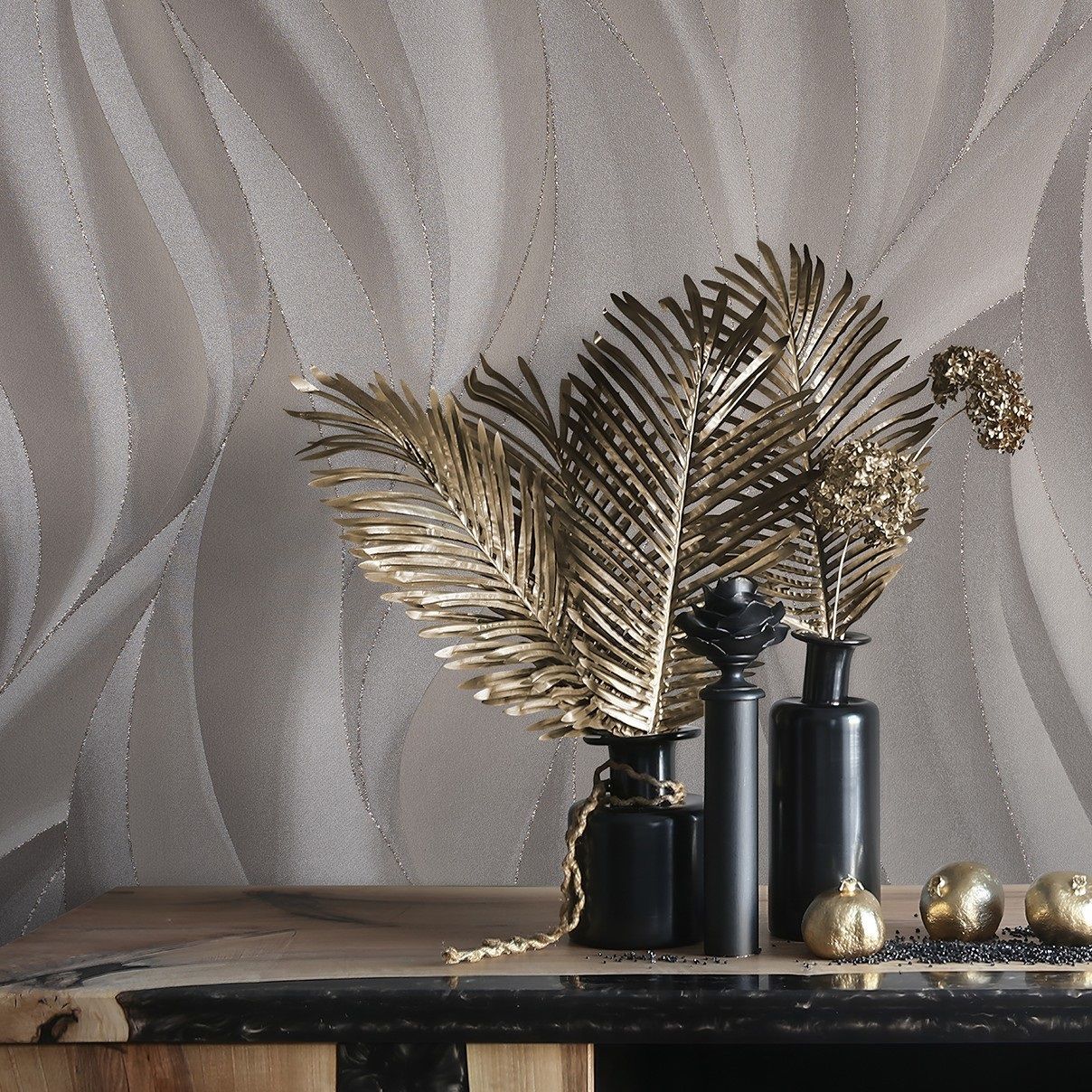 Обои 287067 Ateliero 1,06х10 м Zoloto серый