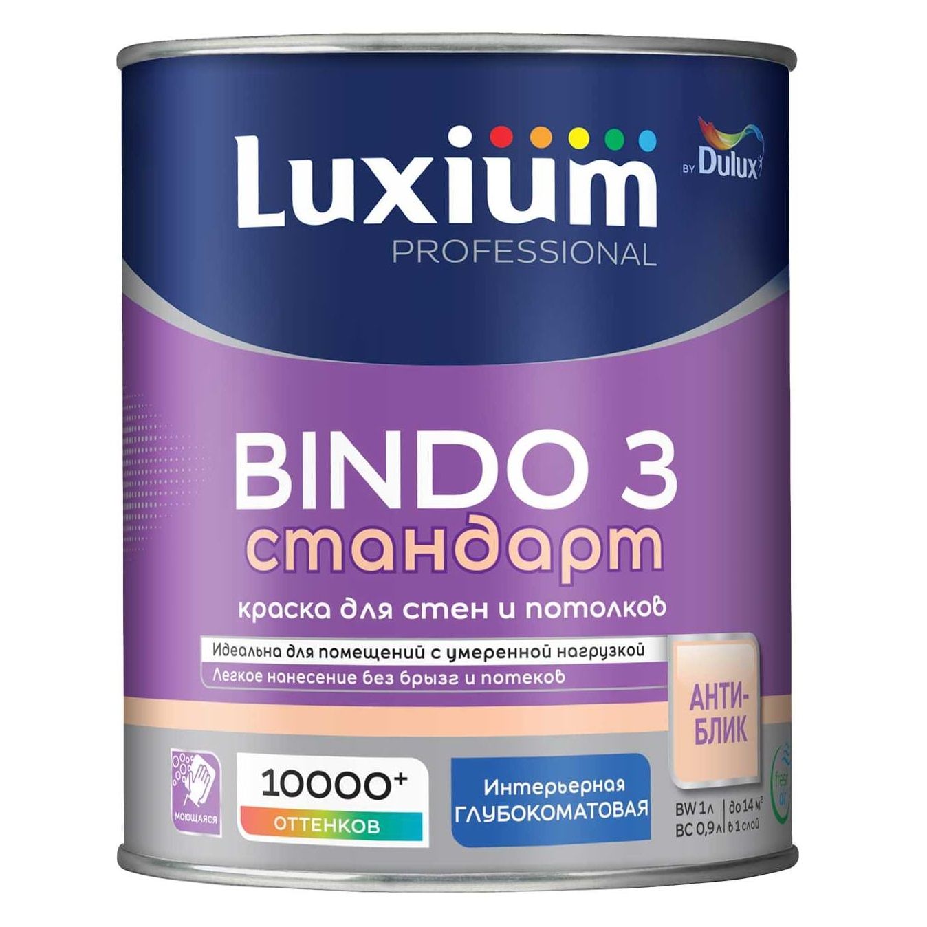 Краска латексная Luxium Prof Bindo 3 BW глубокоматовая белая 1 л