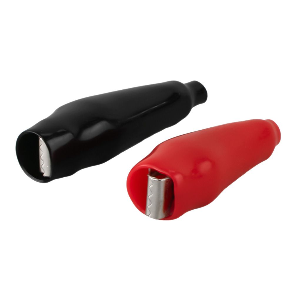 Зажим Крокодил 5А 56 мм в изоляторе в упаковке 2 шт красный и черный Rexant 3/50