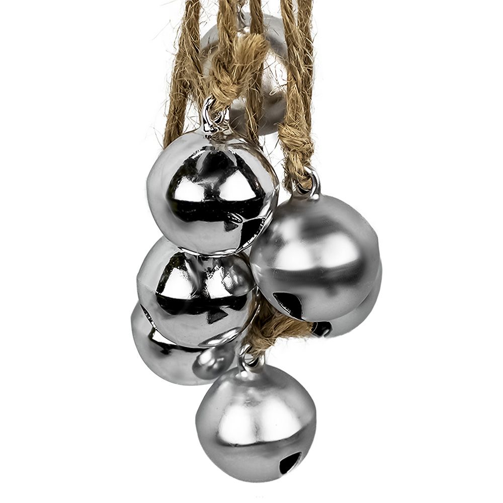 Украшение подвесное новогоднее Серебряный бантик 14x8,5x4 см