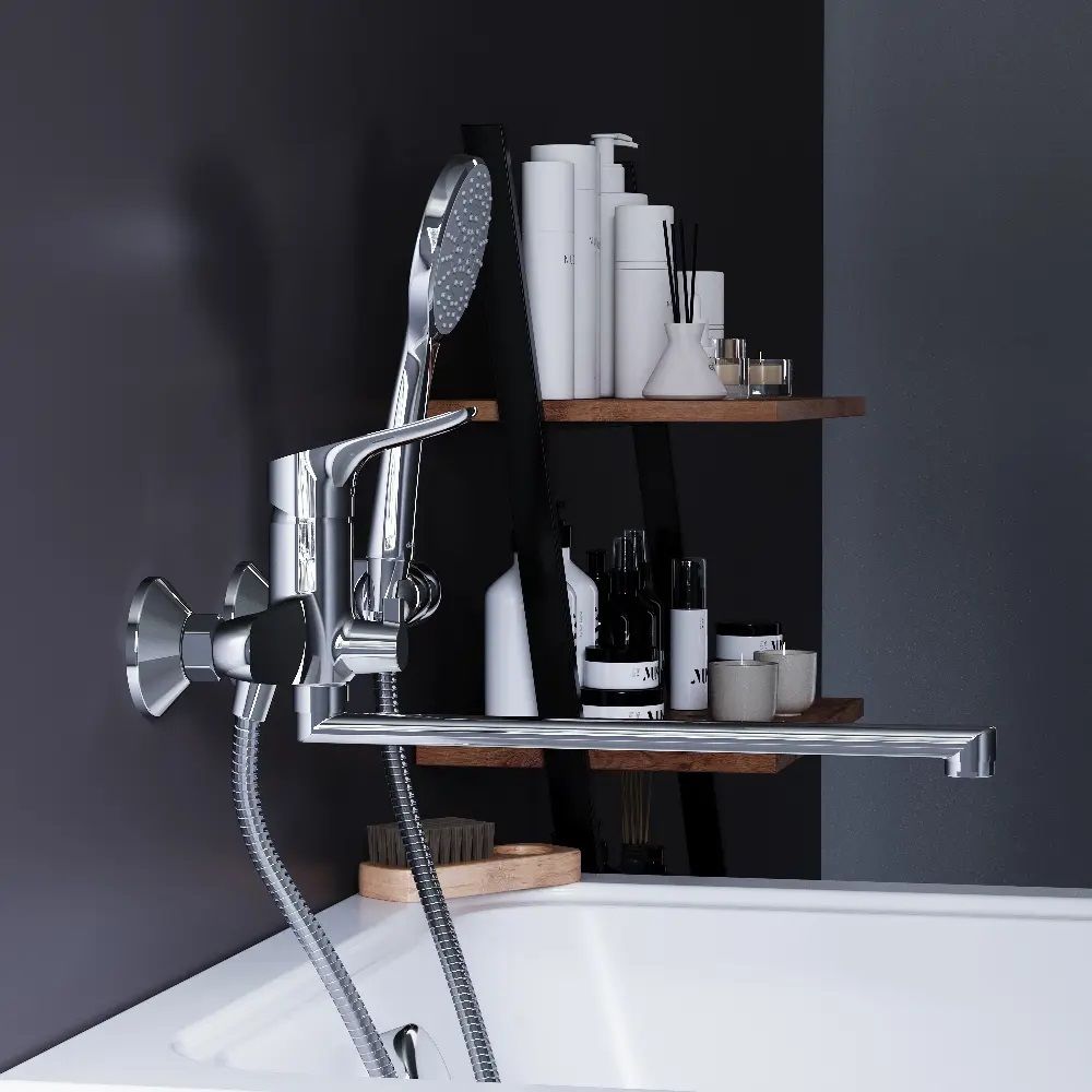 Смеситель для ванны Damixa Jupiter 779500001 однорычажный с универсальным изливом и душевой лейкой