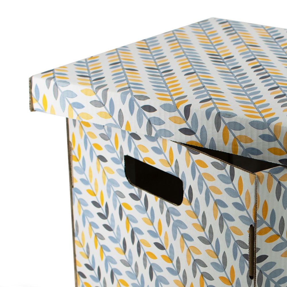 Коробка для хранения картонная Осенние листья 32х32х25 см