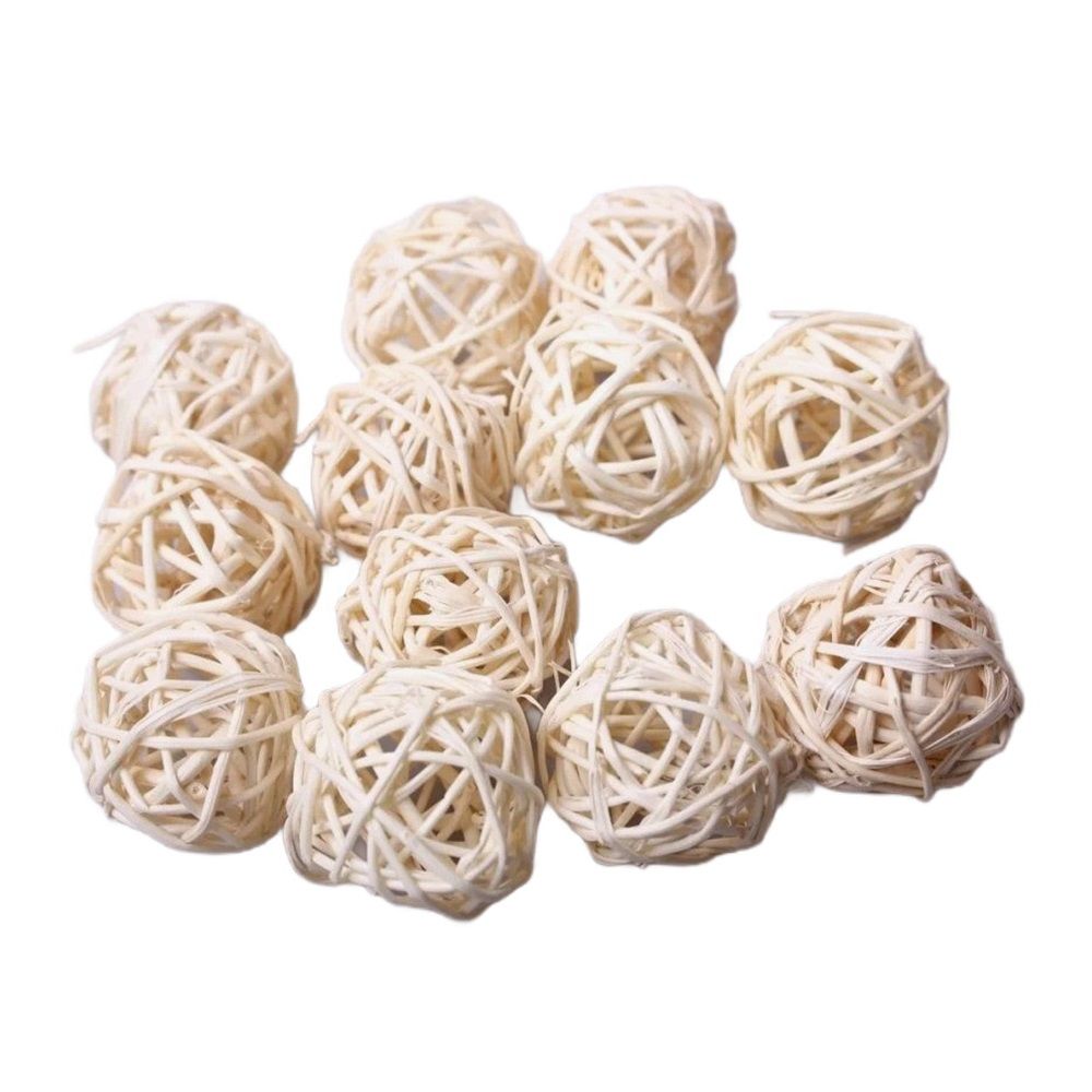 Набор шаров из ротанга d7 см 10 шт 2024-1380