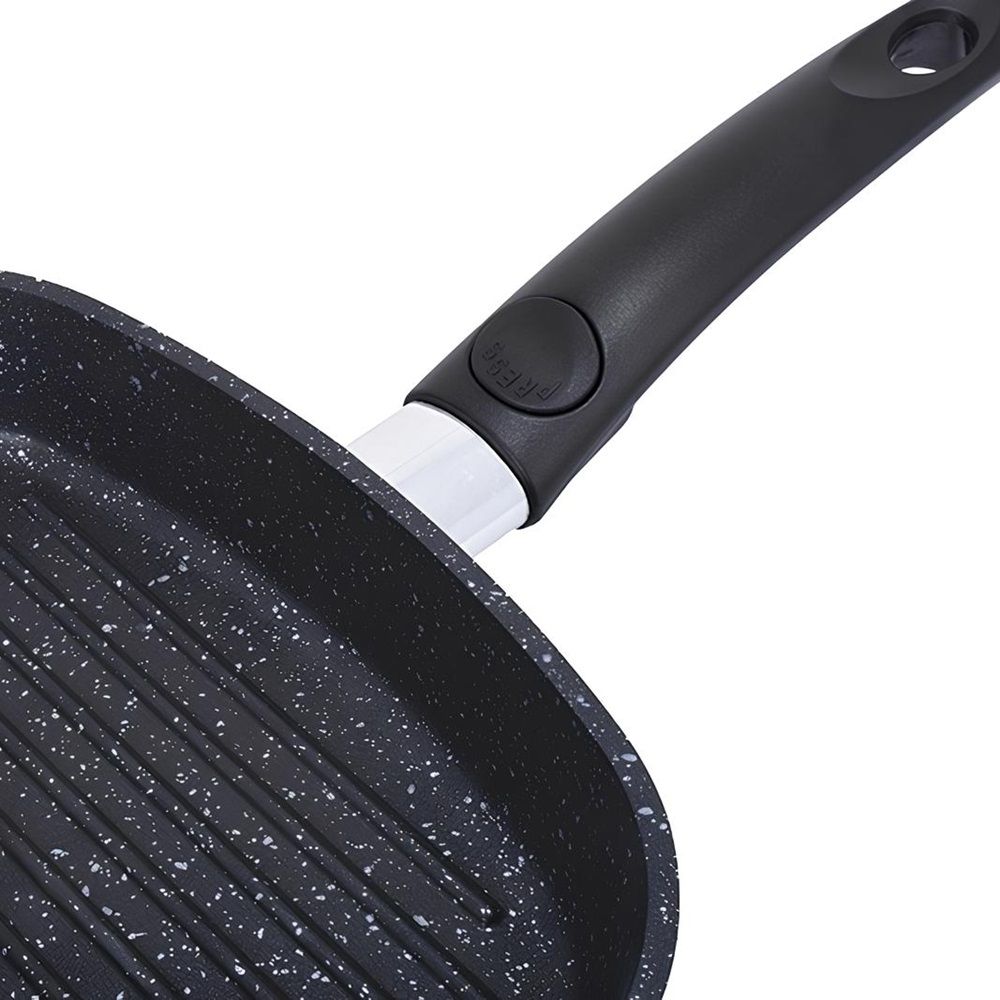 Сковорода-гриль Темный мрамор квадратная со съемной ручкой антипригарное покрытие 28х28 см сгкмт281а