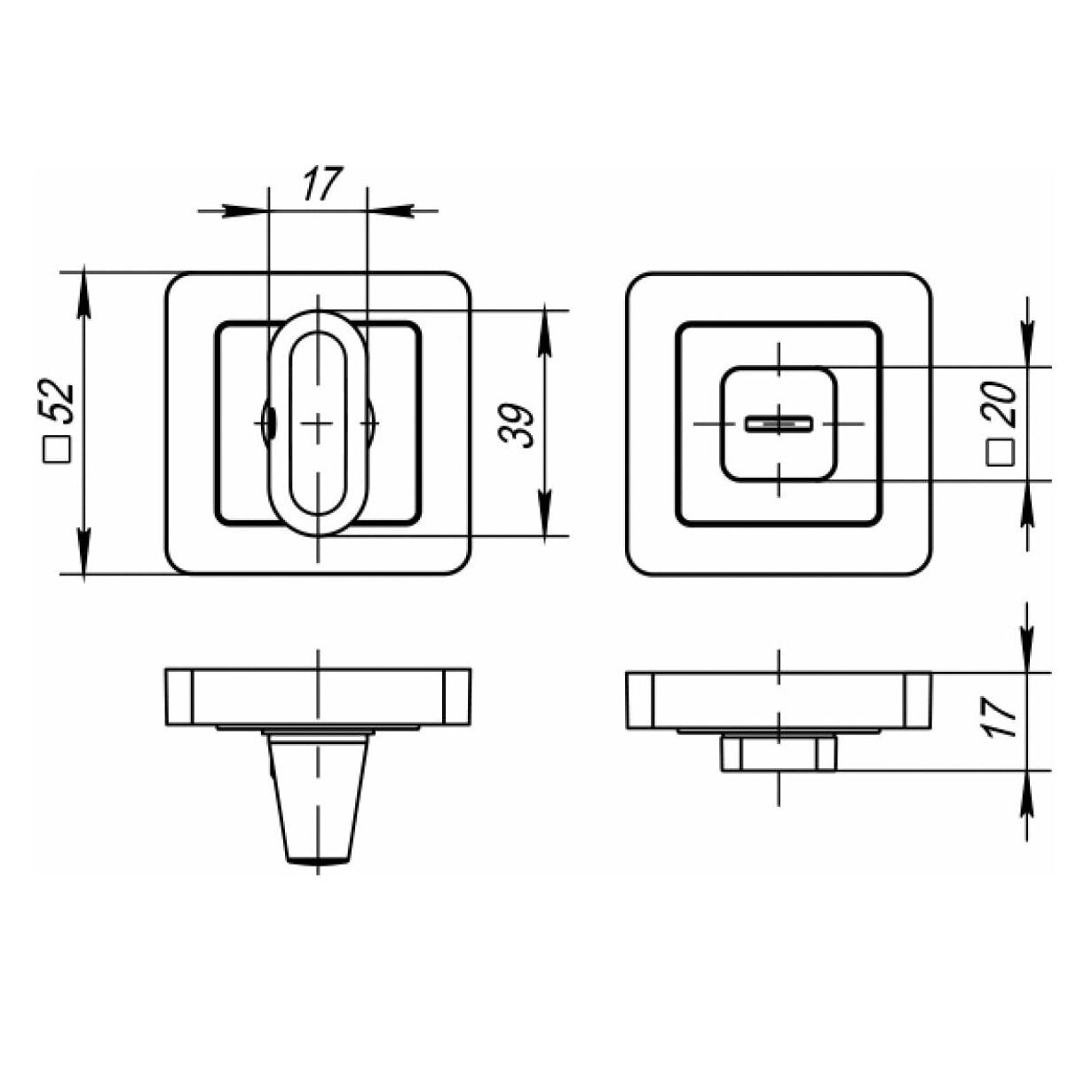Завертка поворотная BK6 QR GR/CP-23 графит/хром