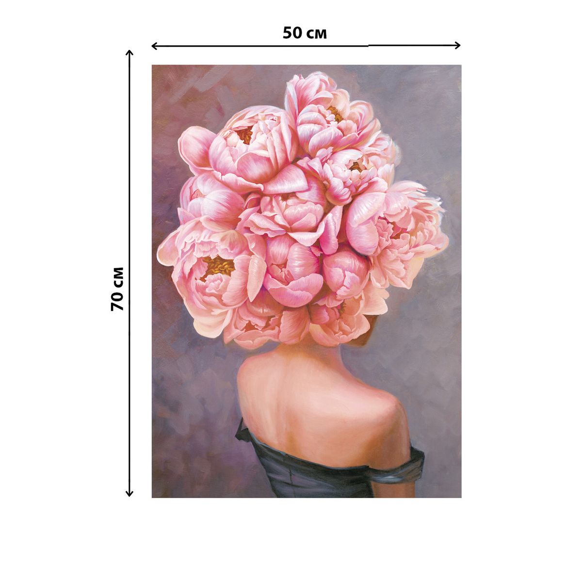 Картина-Холст H-1319H (50*70) Женщина-цветок роз