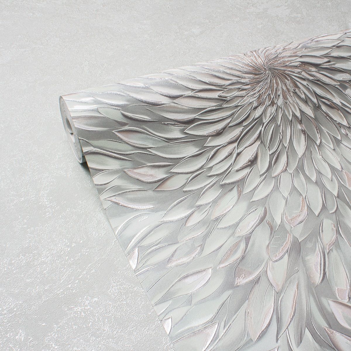 Обои Victoria Stenova Astra 589513 зеленые цветы крупные, астра 1,06х10,05 м