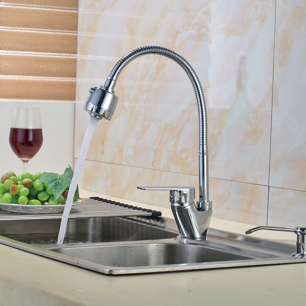 Смеситель для кухни Rossinka S35-26 35 мм гибкий излив