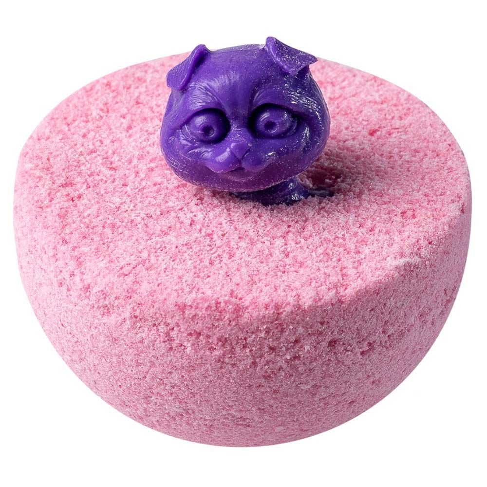 Шар бурлящий c игрушкой Мяу бомб Клубника 130 г