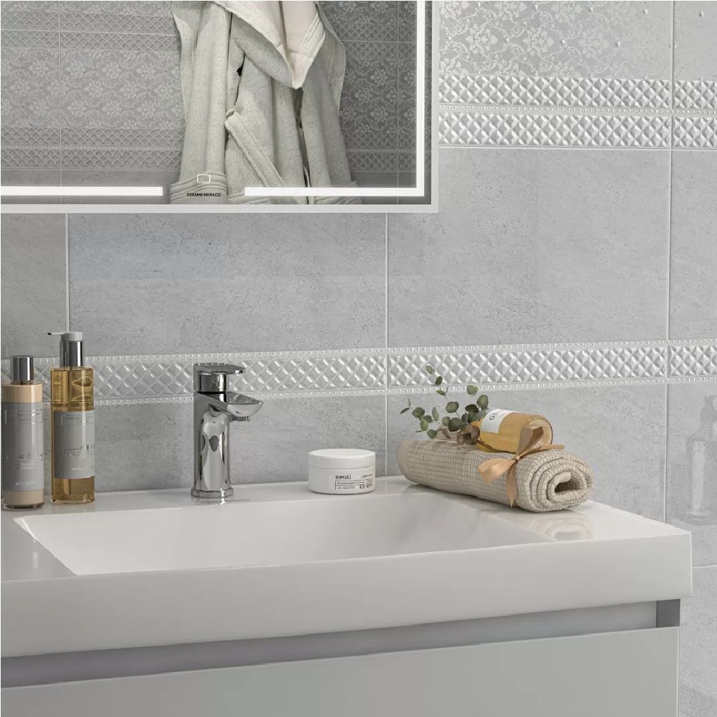 Бордюр Kerama Marazzi Мотиво AZ/A054/6424 40х4,2 см 8 мм светло-серый