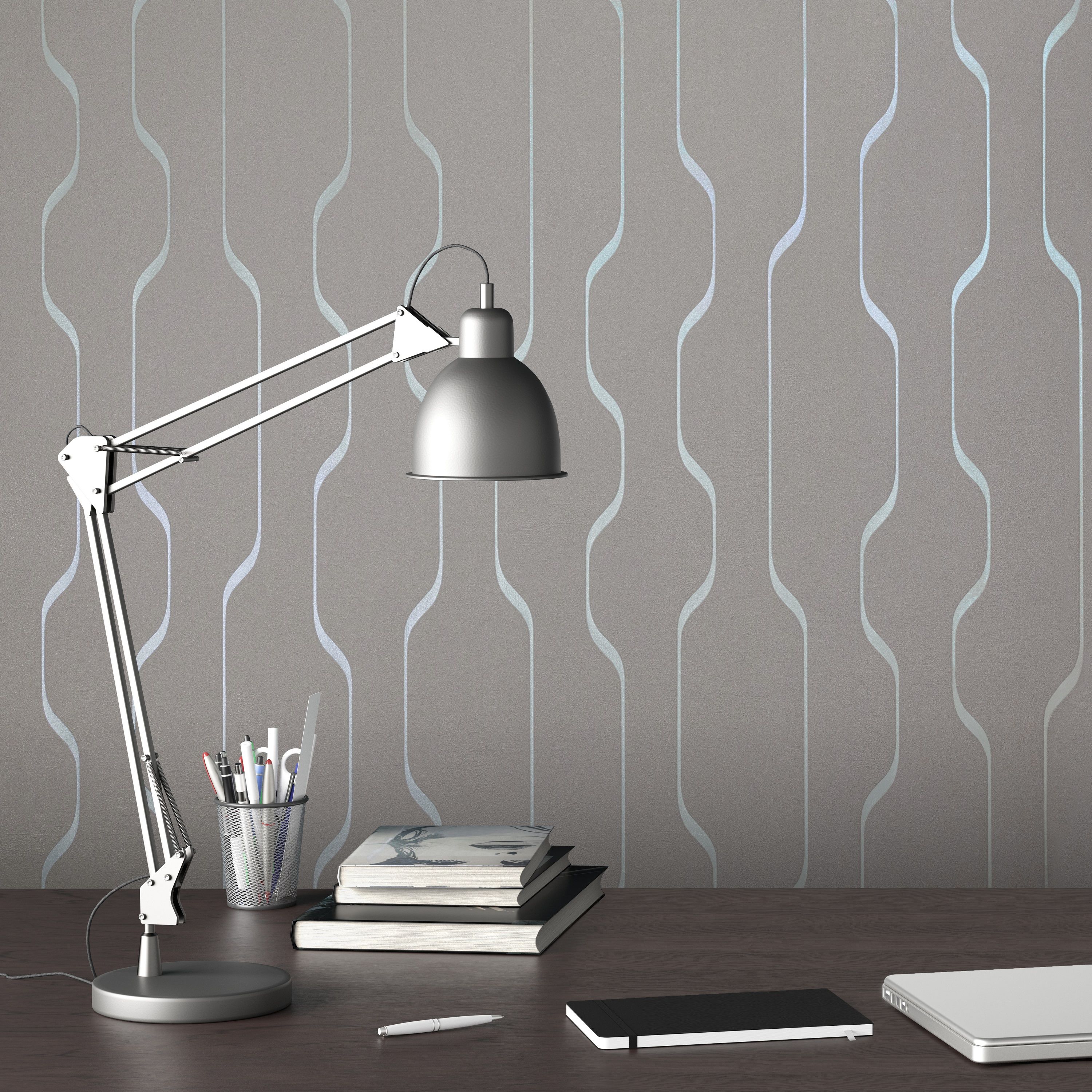 Обои Ateliero Director 588987 серые геометрия 1,06х10,05 м