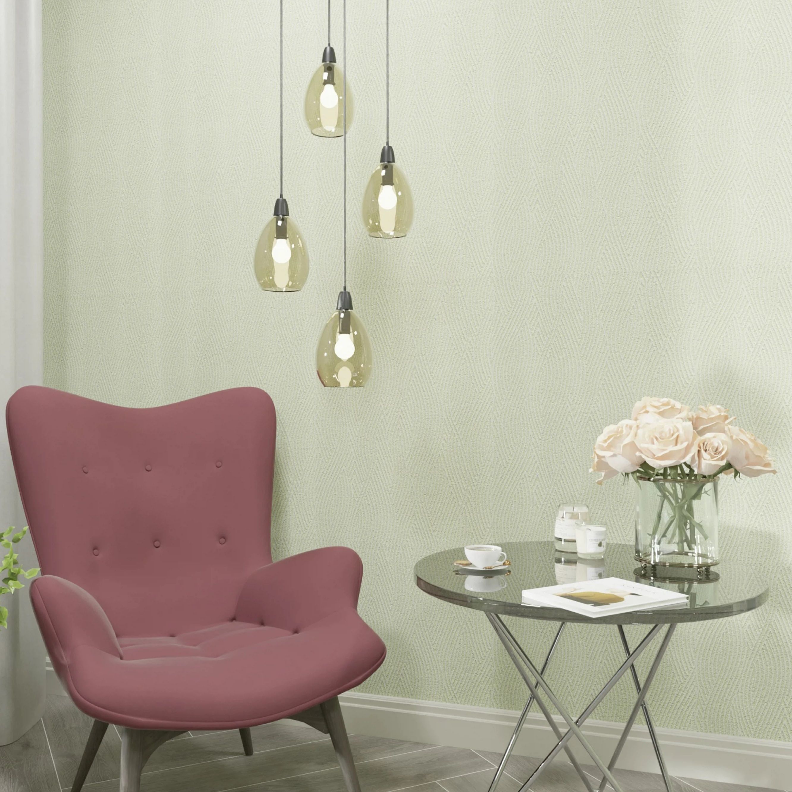 Обои 0416-71 БелВинил 1,06х10,5 м Сонара 71 зеленый