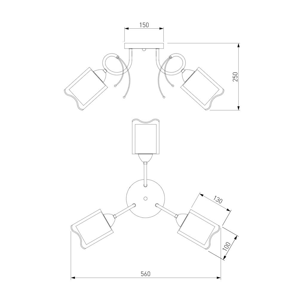 Потолочный светильник 30122/3 хром