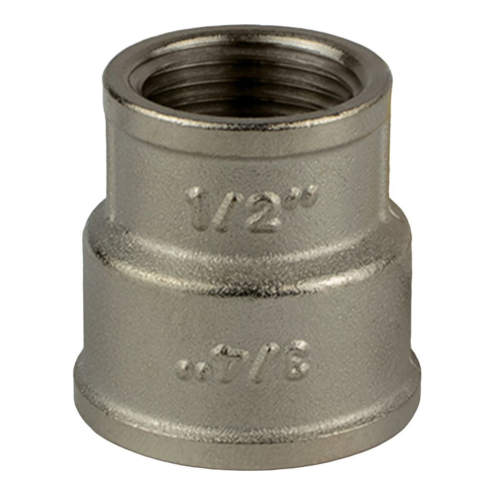 Муфта переходная латунь никель 3/4"х1/2" ВР/ВР