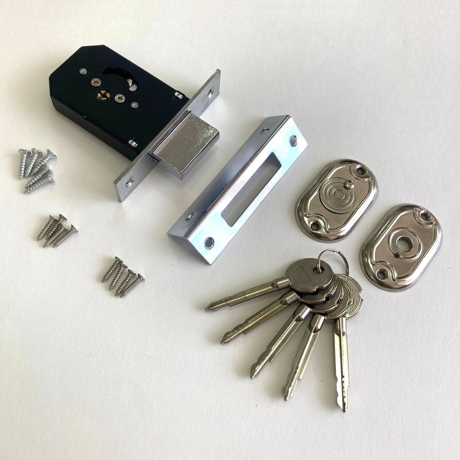 Замок врезной цилиндровый S-Locked ЗВ-156F-CP хром 5 кл