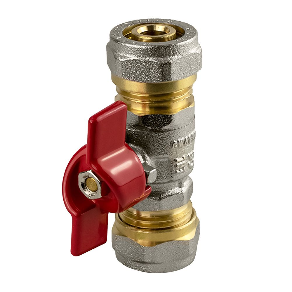 Кран шаровой с цангой латунь 16х16 мм бабочка