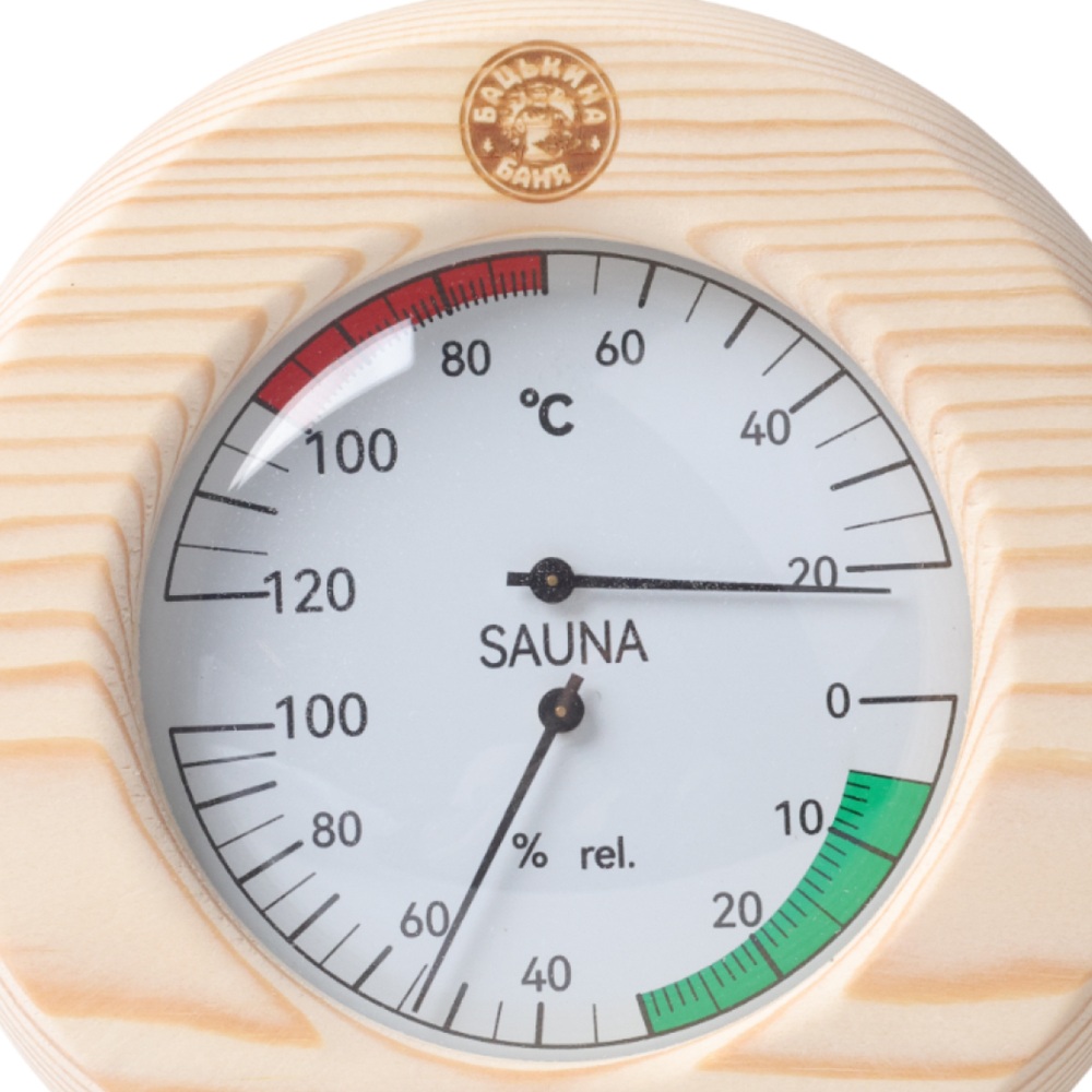 Термометр с гигрометром для бани Бацькина баня 15х3 см