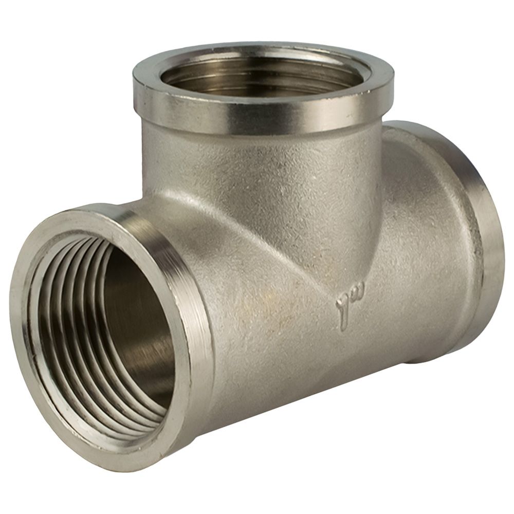 Тройник латунь никель 1" ВР