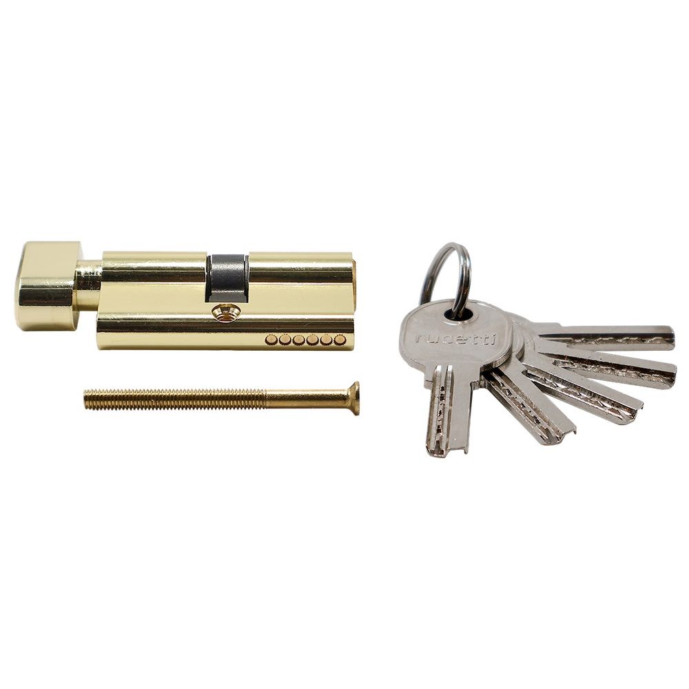 Механизм цилиндровый 60 мм Rucetti HS R60C PG PG золото 5 ключей