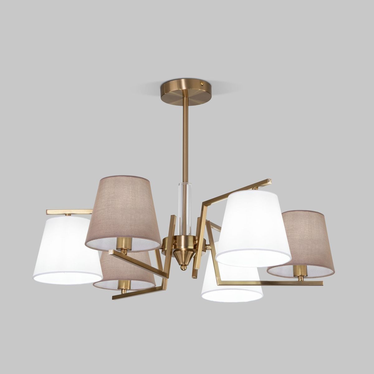 Люстра потолочная Eurosvet 60149/6 6х40Вт E14 d67 см h48 см латунь