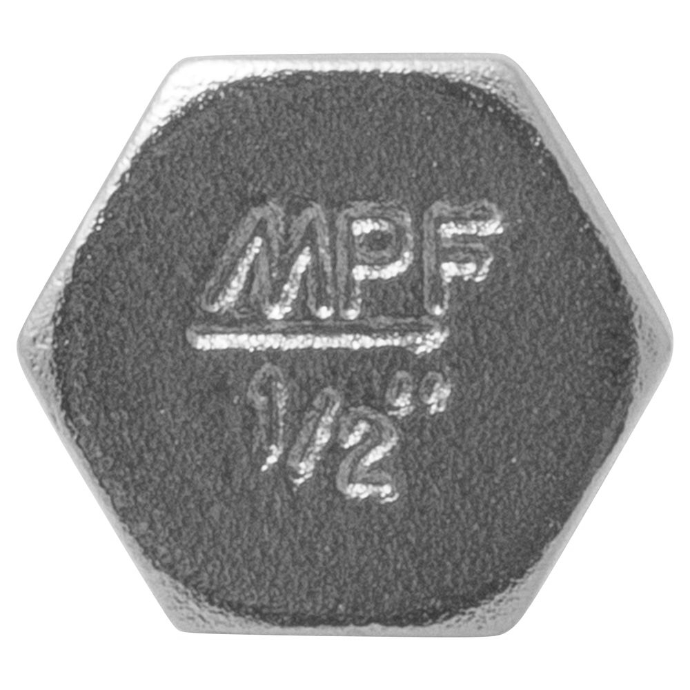 Заглушка латунь никель 1/2" НР с прокладкой MPF MP-У ИС.072283