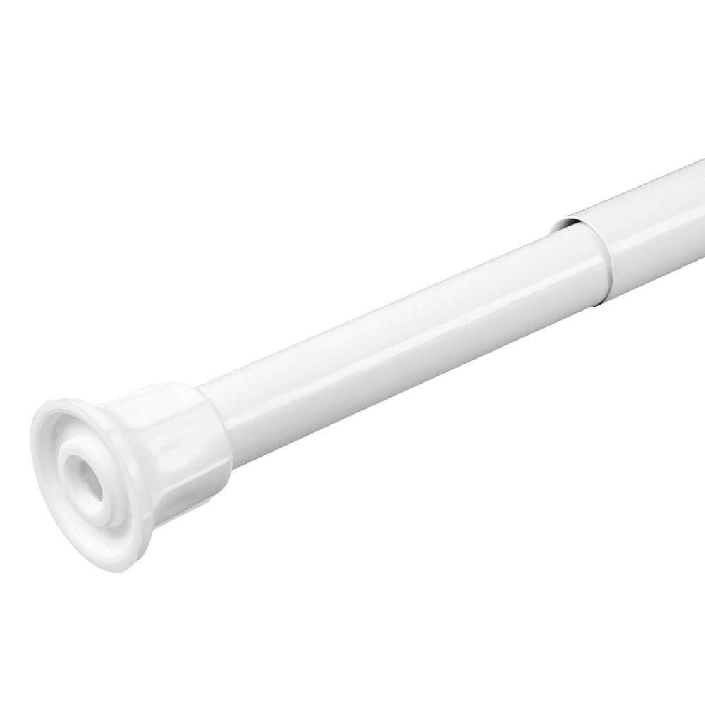 Карниз для ванной комнаты 110-200 см белый с пружинным кольцом Zalel 110-200