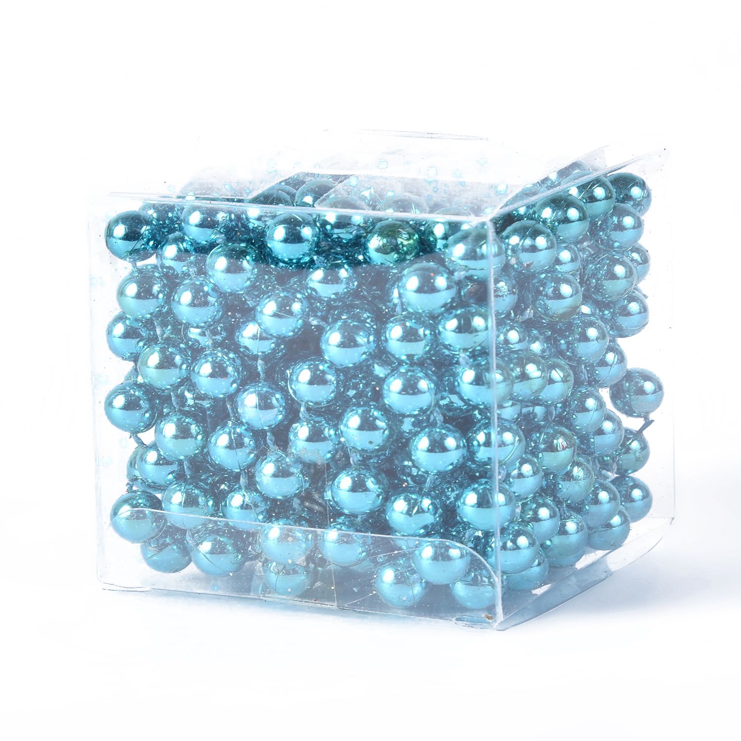 Бусы на елку 4 м Моя Елочка d8 мм бирюза KRMA8097-1