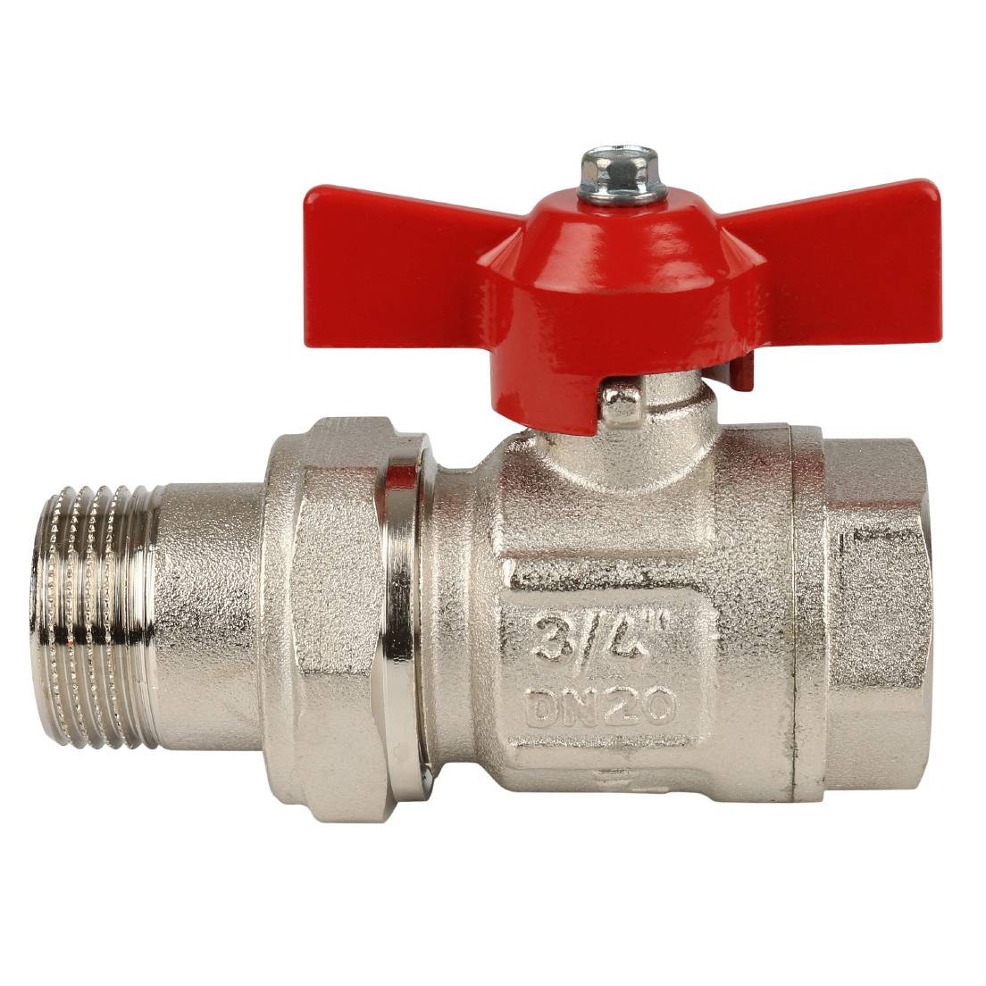 Кран шаровой со сгоном 3/4'' ВР/нак/г бабочка Itap Ideal 098