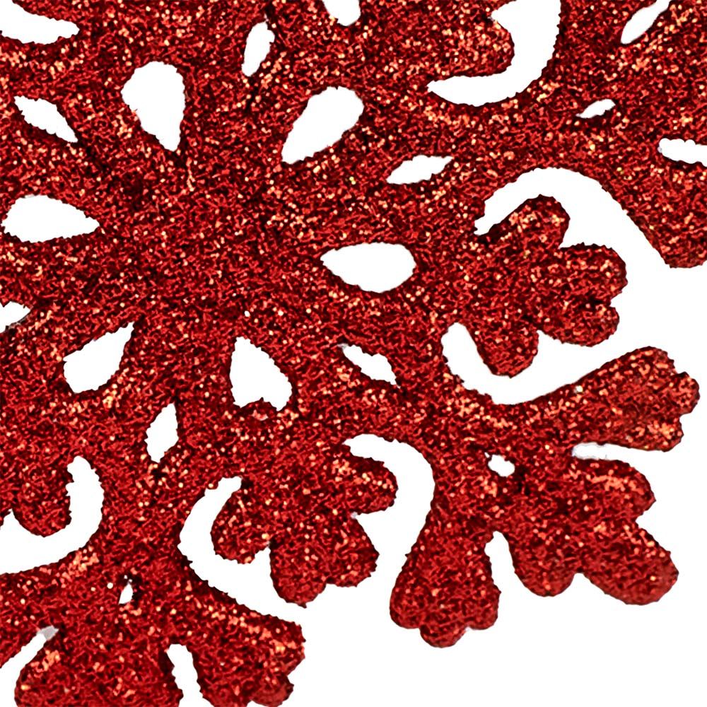 Украшение подвесное новогоднее Снежинка ажурная в красном 0,2х8х9 см