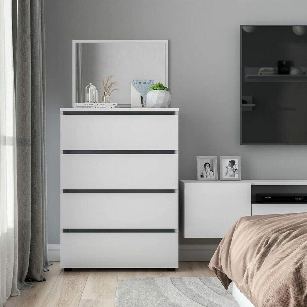 Комод Токио 601х907х368 мм 4 ящика Белый текстурный