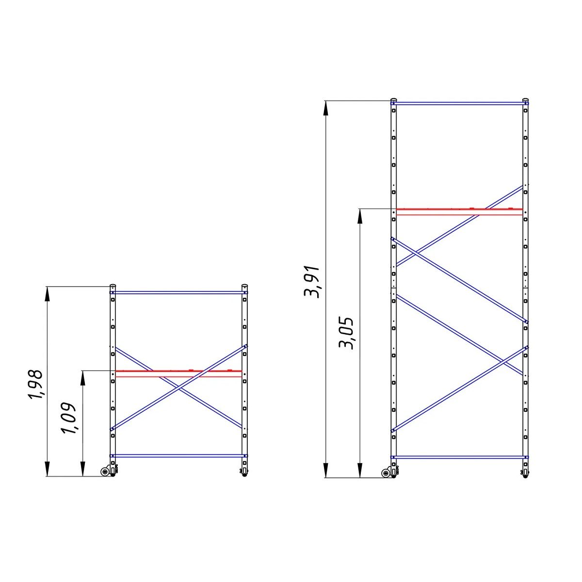 Вышка-тура алюминиевая Техно 3 63-4-013