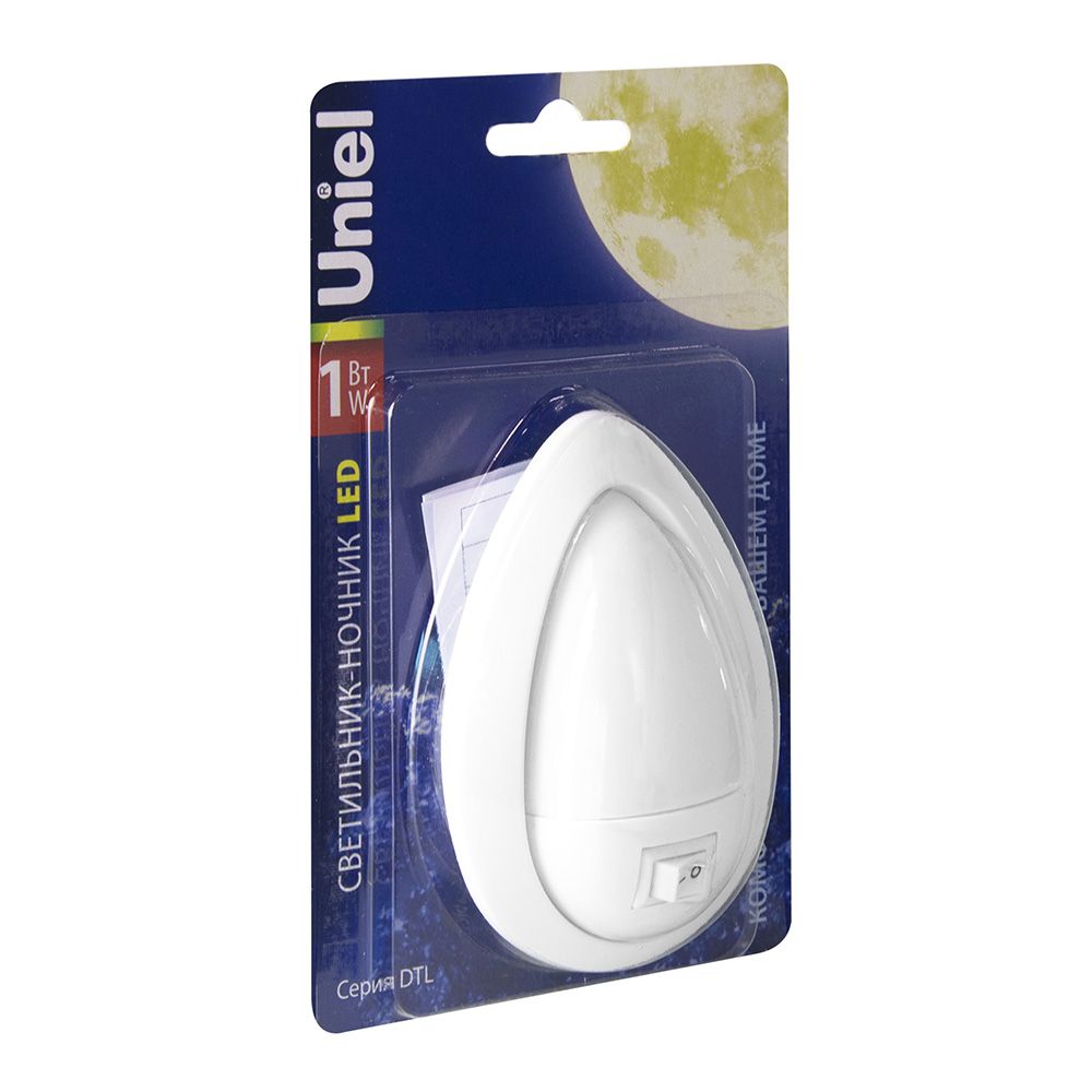 Светильник-ночник. Механический выключатель. Белый. ТМ Uniel DTL-314 Огонек/White