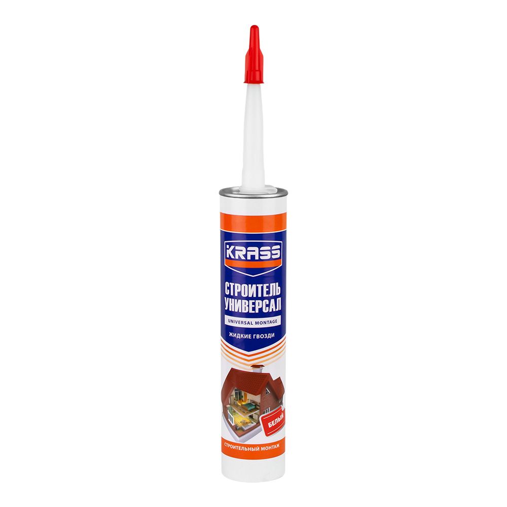 Клей жидкие гвозди каучуковый Krass 300 мл универсальный белый