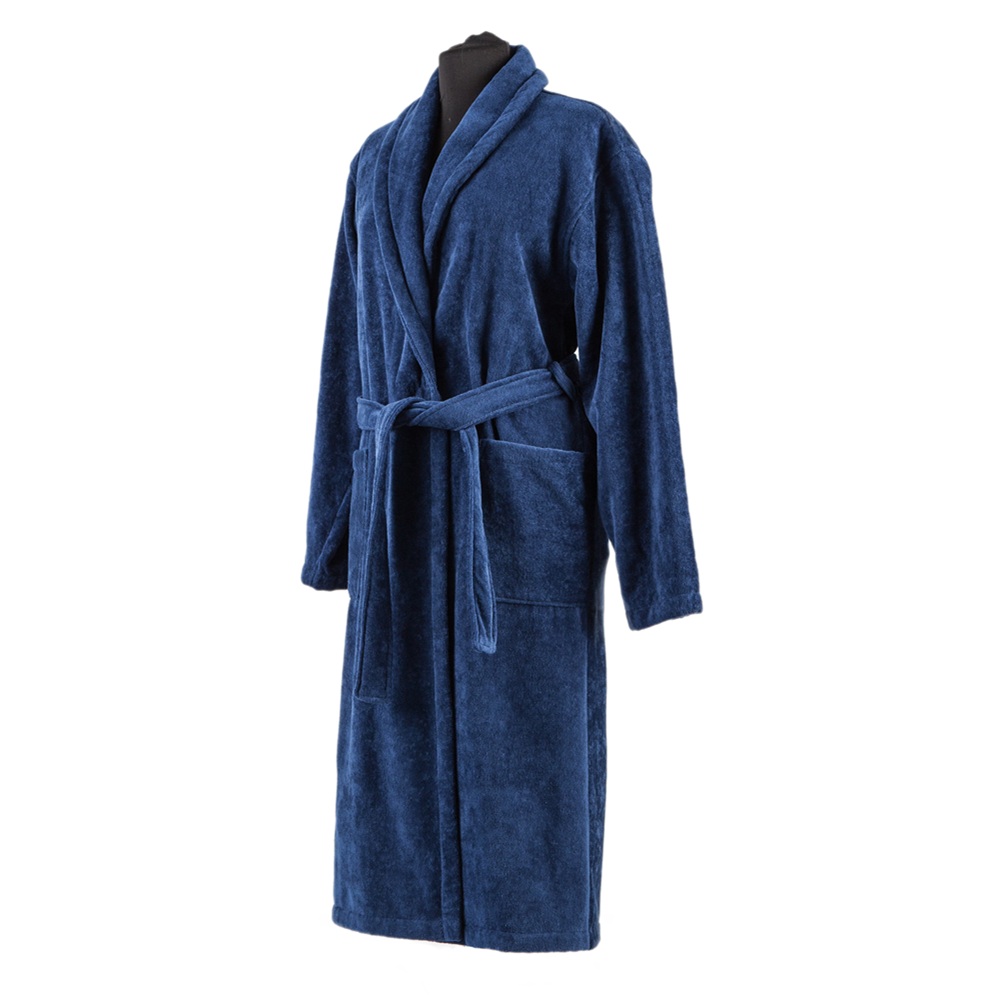 Халат велюр унисекс шалька АлтынАсыр размер 52-54 темно-синий