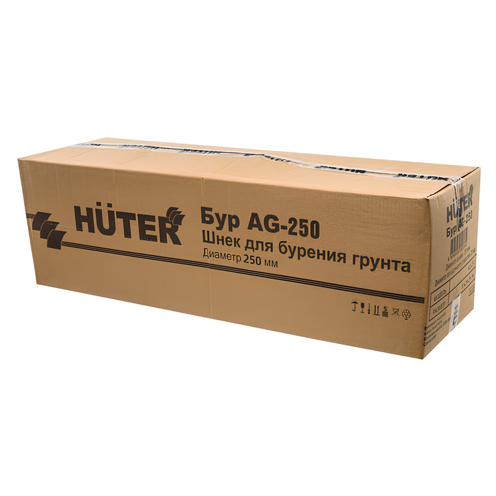 Бур для грунта 250 мм Huter AG-250 черный