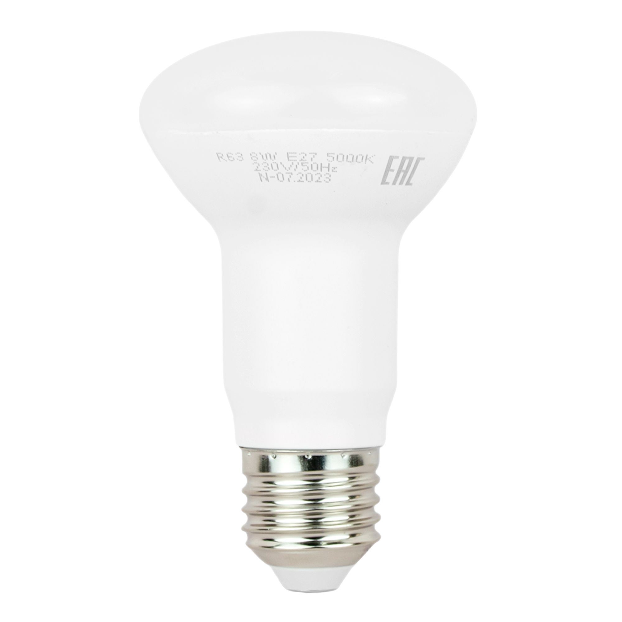 ЛАМПА светодиодная бел.свет R63 E27 230V 8 = 60 Вт 5000K 650Lm 50Hz  Jazzway