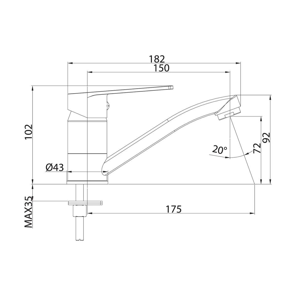 Смеситель для раковины Milardo Helic HELSBR0M01 однорычажный поворотный излив