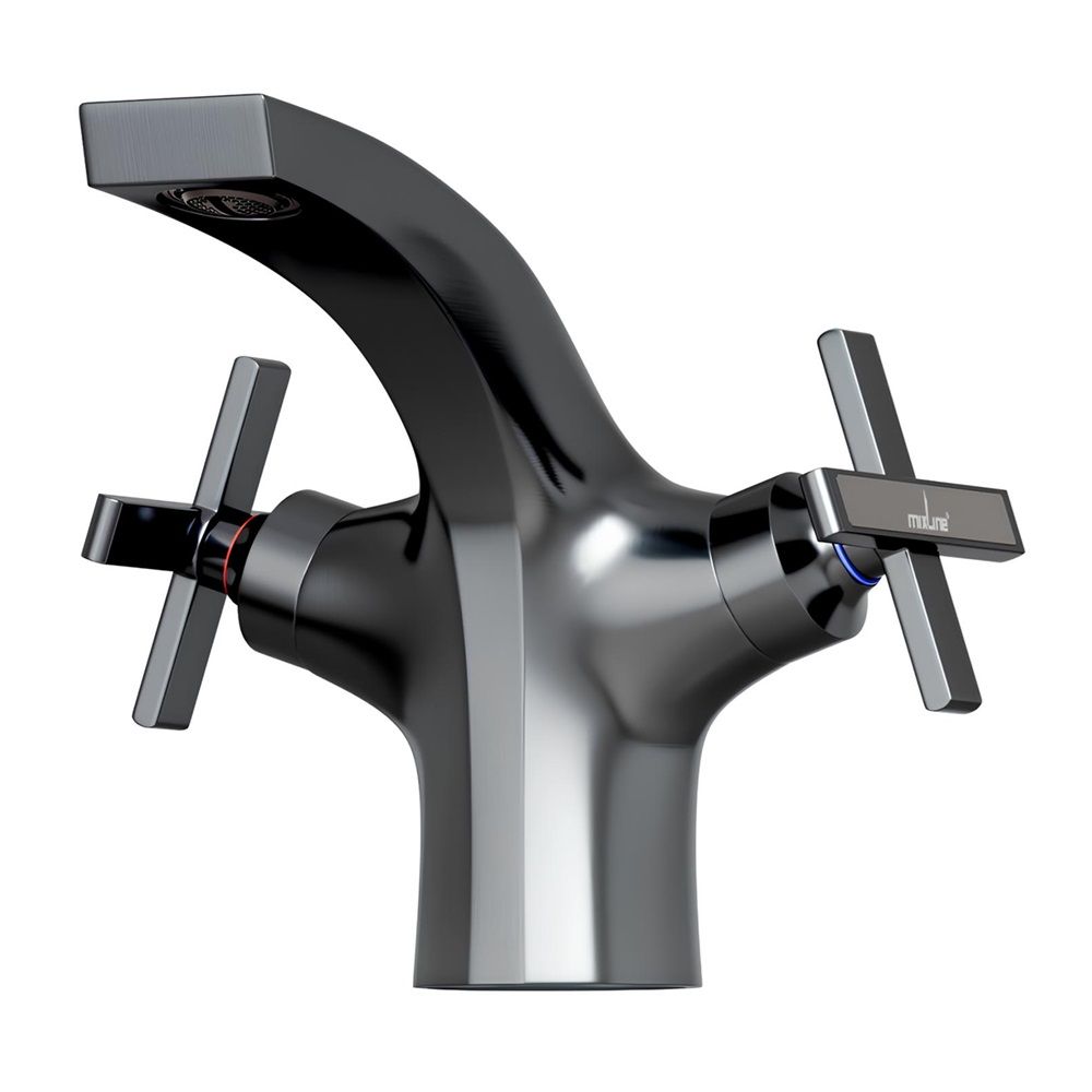 Смеситель для раковины Mixline ML38-04 графит вентильный