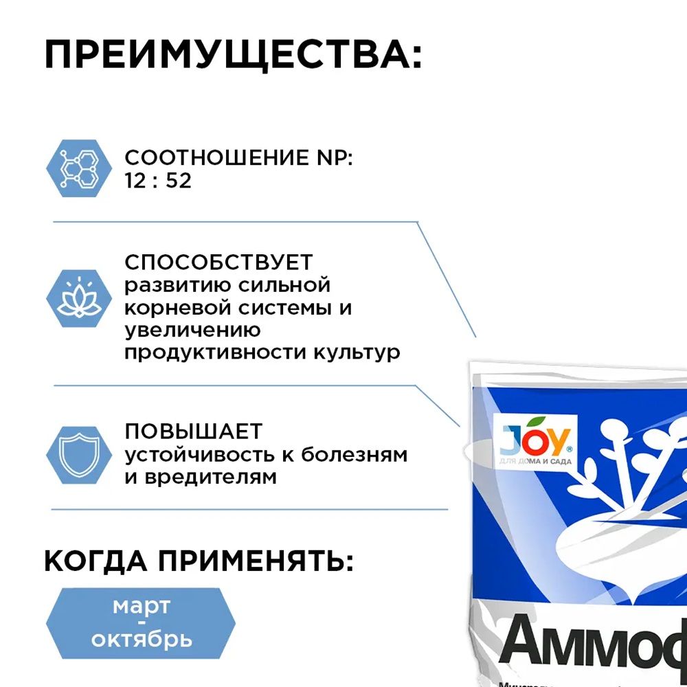 Удобрение универсальное минеральное Joy Аммофос 1 кг
