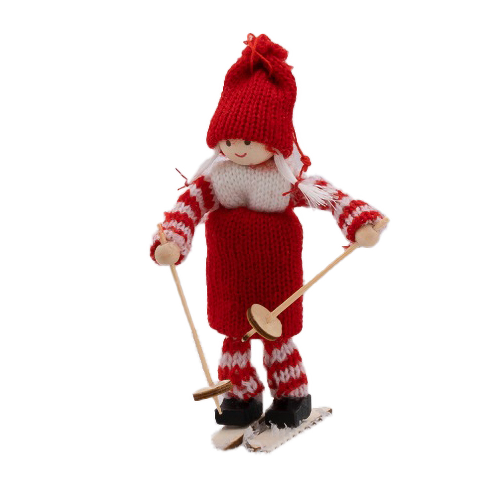 Игрушка елочная Моя Елочка Tiny deco Девочка на лыжах 12х8х6 см 2024-3097