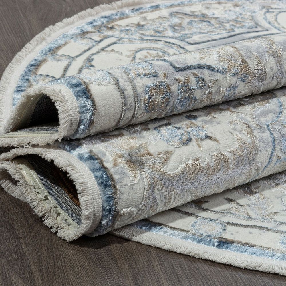 Ковер Sahara Alpin 00765A 2х2,9 м овал сине-кремовый