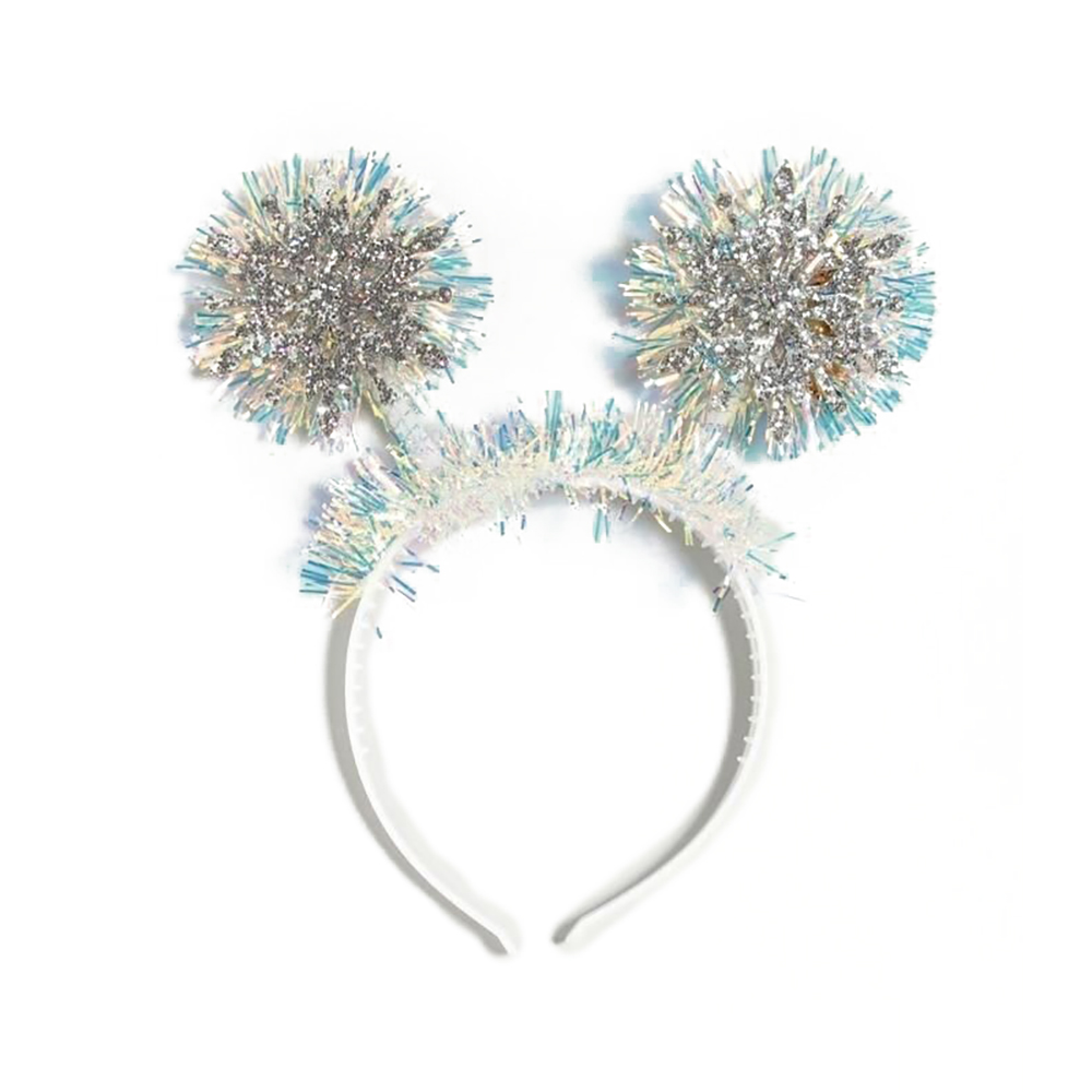 Ободок карнавальный Снежинки 20х11 см перламутр 10121-1950