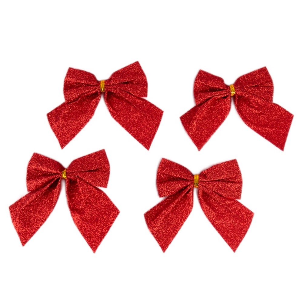 Украшение новогоднее Моя Елочка Бантики 8х9 см красный 4 шт 19032-0224